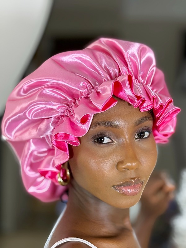 Hot pink & Baby pink Ruffle bonnet