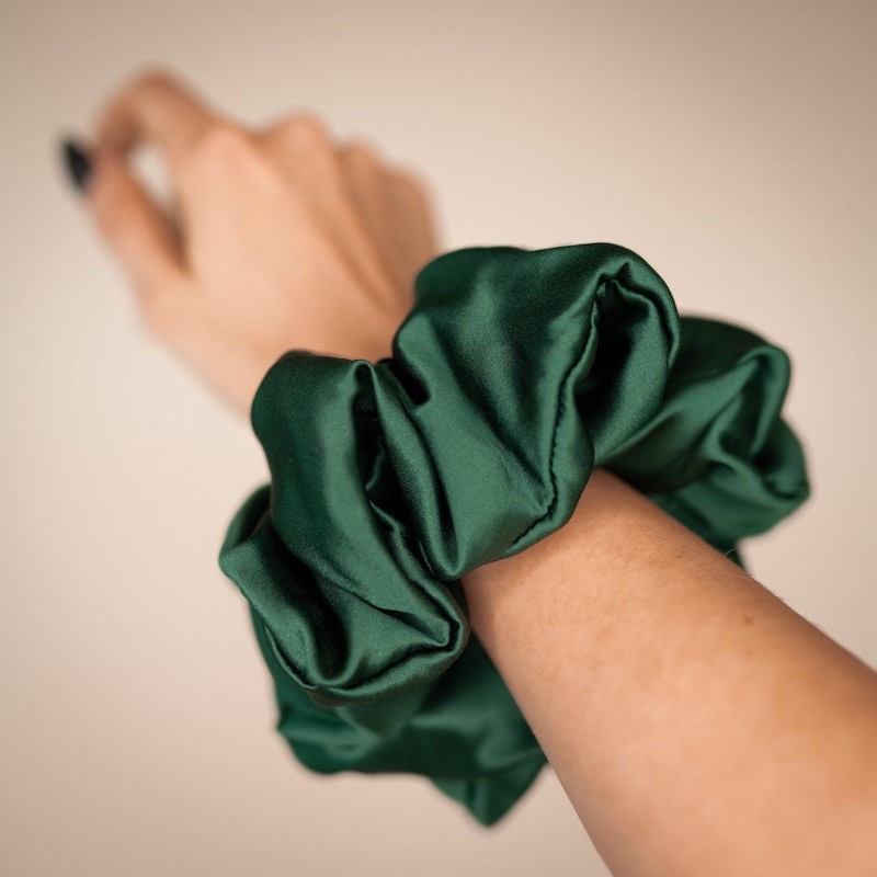 Emerald green scrunchies